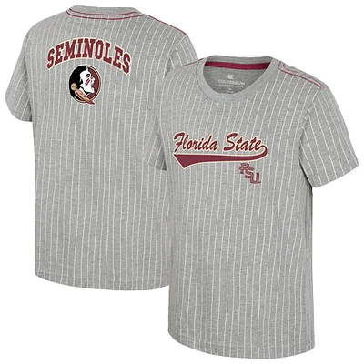 Youth Colosseum  Heather Gray Florida State Seminoles Airball Baseball T-Shirt