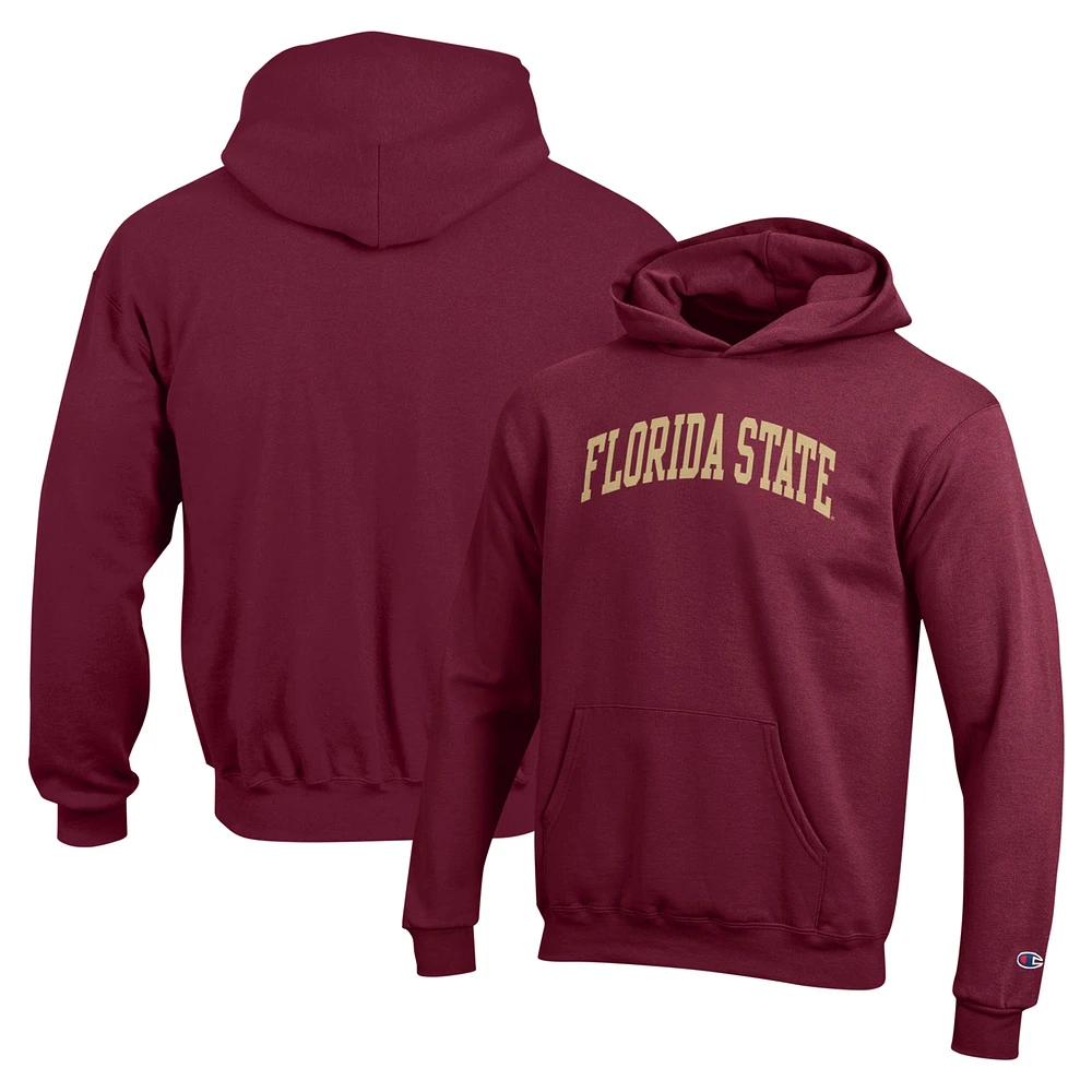 Youth Champion Garnet Florida State Seminoles Basic Arch Hoodie