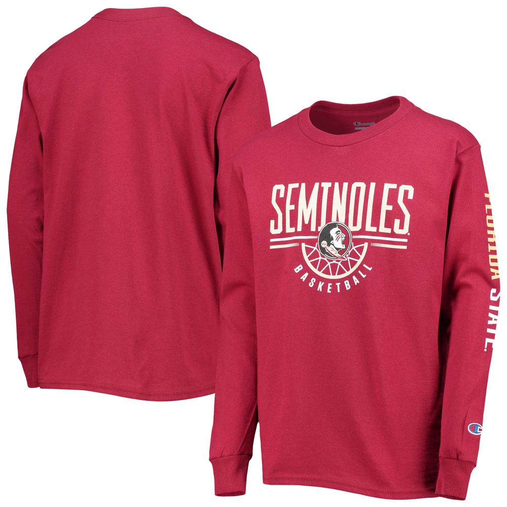 Youth Champion Garnet Florida State Seminoles Basketball Long Sleeve T-Shirt