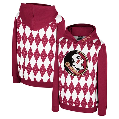 Sweat à capuche manches longues The Dealio Argyle du Youth Colosseum Garnet Florida State Seminoles