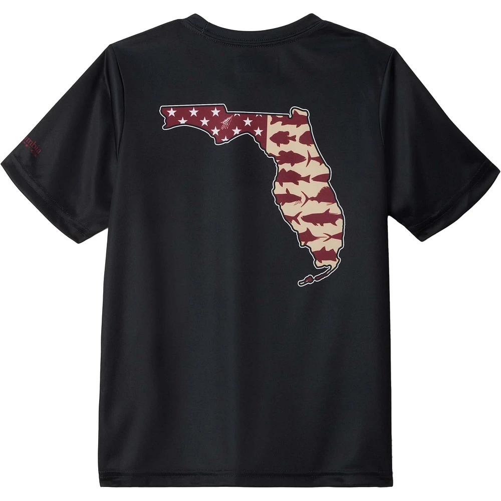 T-shirt Omni-Shade Terminal Tackle noir pour jeunes de Columbia Florida State Seminoles