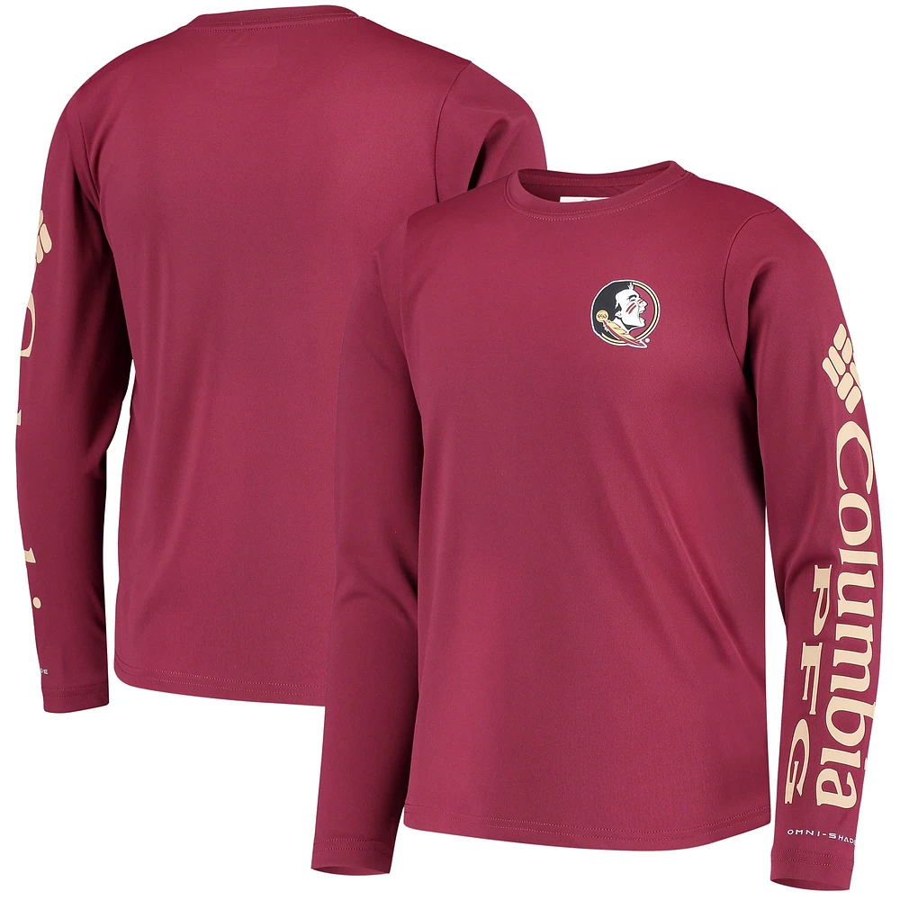 T-shirt à manches longues omni-shade grenat Florida State Seminoles PFG Terminal Tackle pour jeune