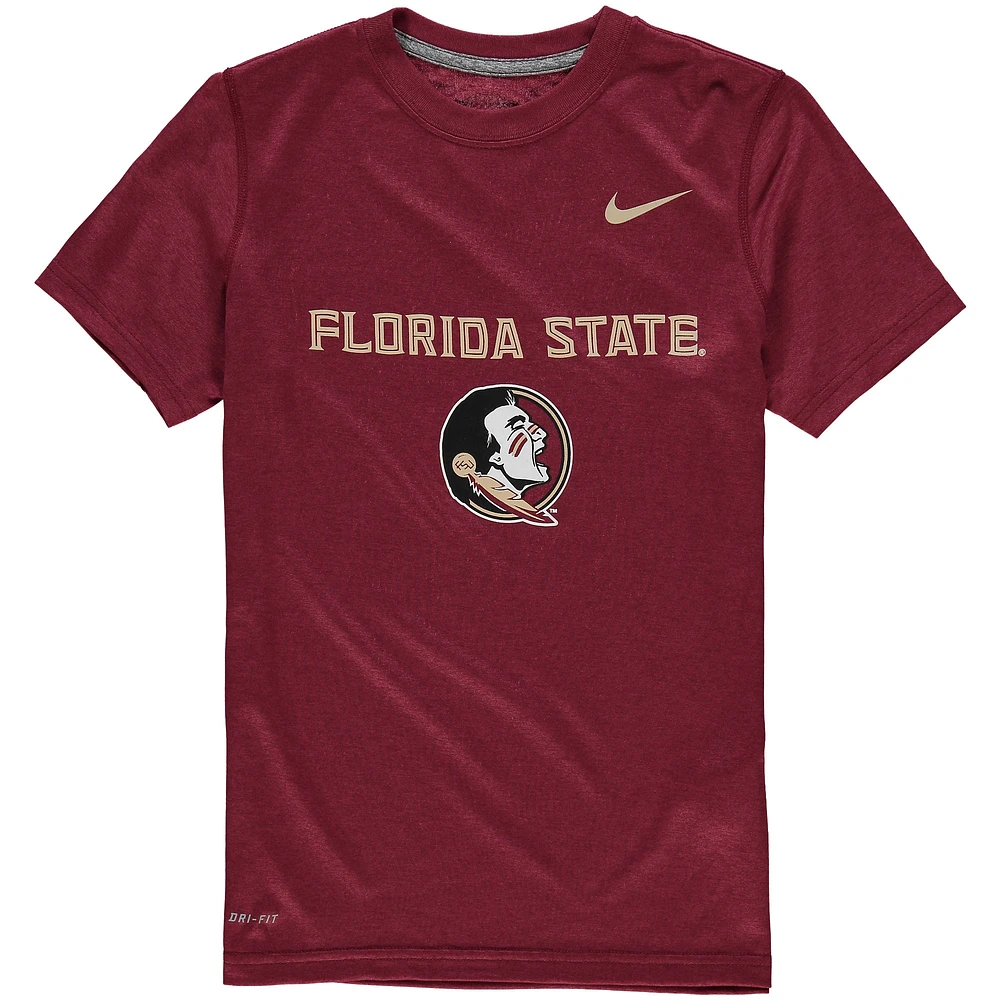 T-shirt Nike Florida State Seminoles Garnet Logo Legend Performance pour jeune