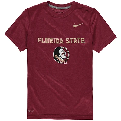 T-shirt Nike Florida State Seminoles Garnet Logo Legend Performance pour jeune