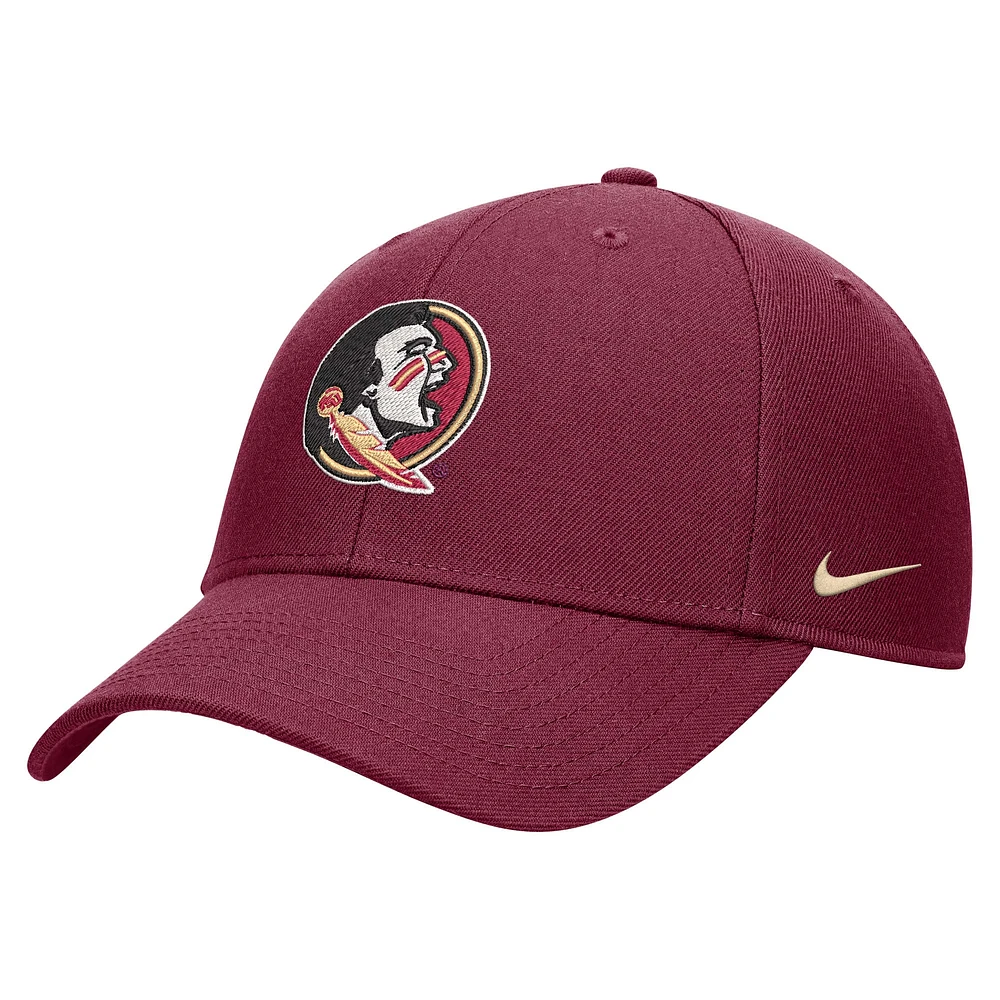 Casquette réglable Nike Garnet Florida State Seminoles 2024 Sideline Club pour jeunes