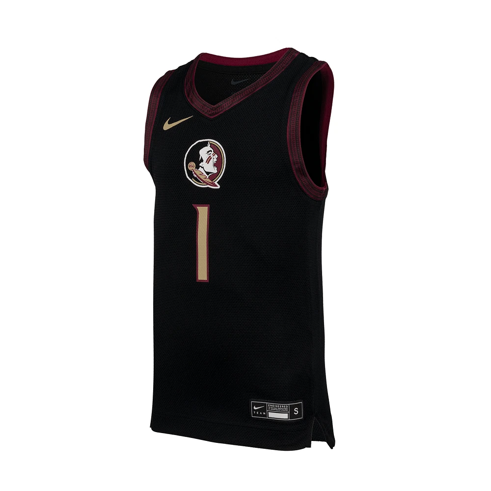 Maillot de basket-ball réplique Nike #1 noir pour jeunes Florida State Seminoles