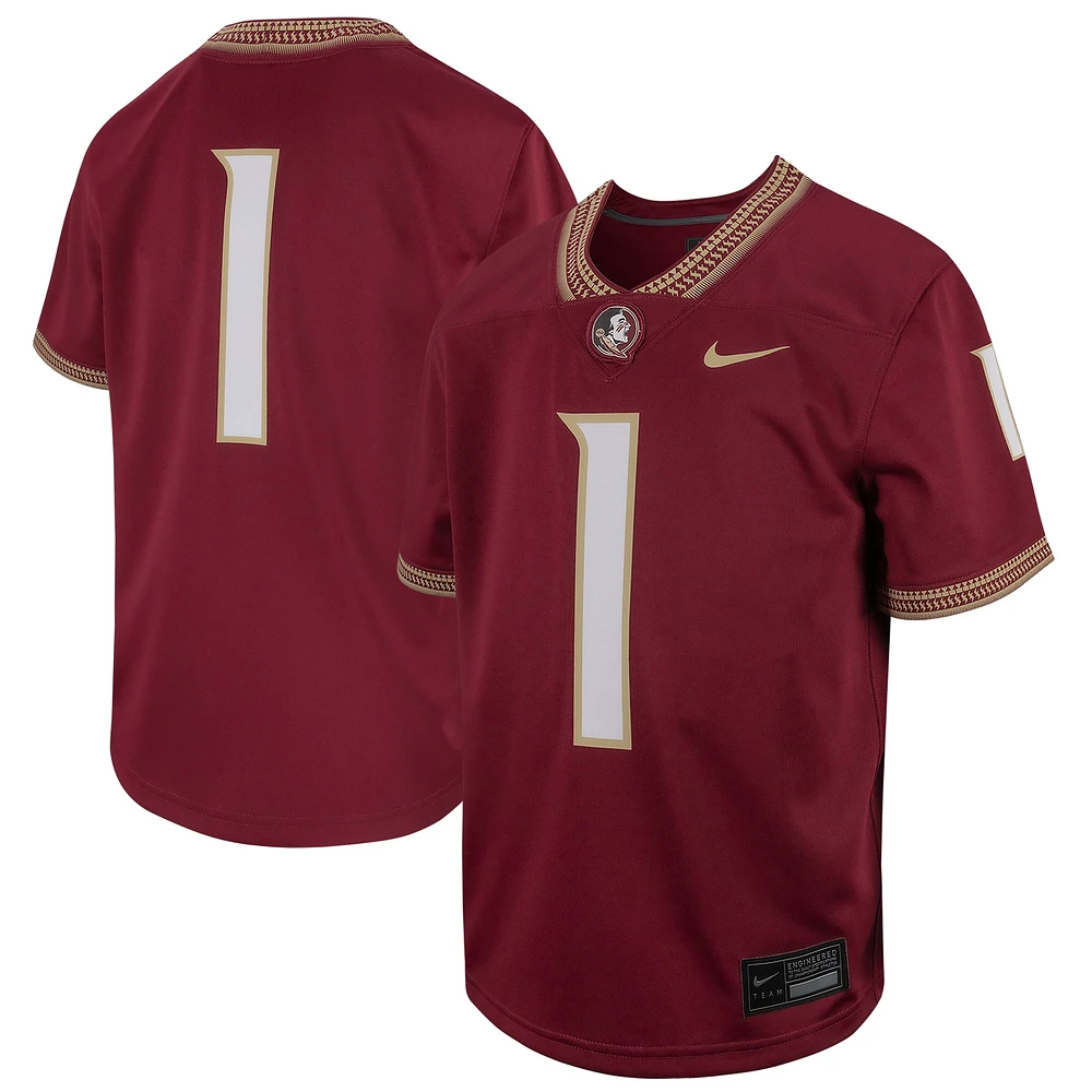 Maillot de match football Nike # Garnet Florida State Seminoles pour jeunes