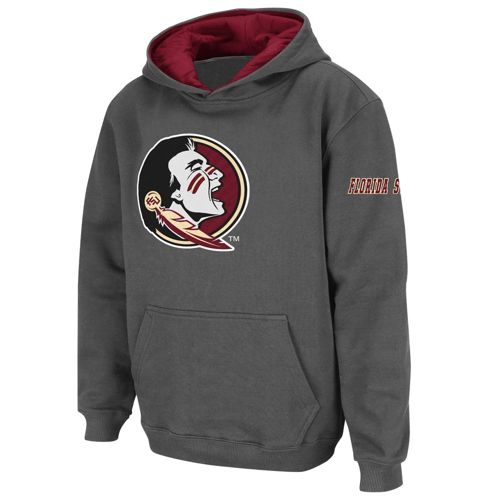 Youth Stadium Athletic Charcoal Florida State Seminoles Big Logo Pullover Hoodie