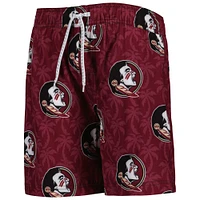 Youth Wes & Willy  Garnet Florida State Seminoles Palm Tree Swim Shorts