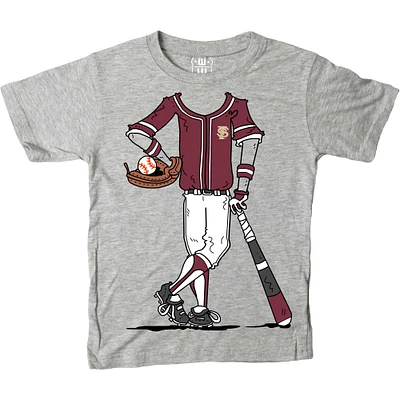 T-shirt de joueur baseball Wes & Willy Grey Florida State Seminoles pour jeunes