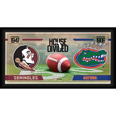 Florida State Seminoles vs. Florida Gators Framed 10" x 20" House Divided Football Collage