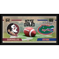 Florida State Seminoles vs. Florida Gators Framed 10" x 20" House Divided Football Collage