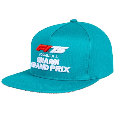 Casquette snapback classique Aqua F1 2025 Miami Grand Prix pour homme