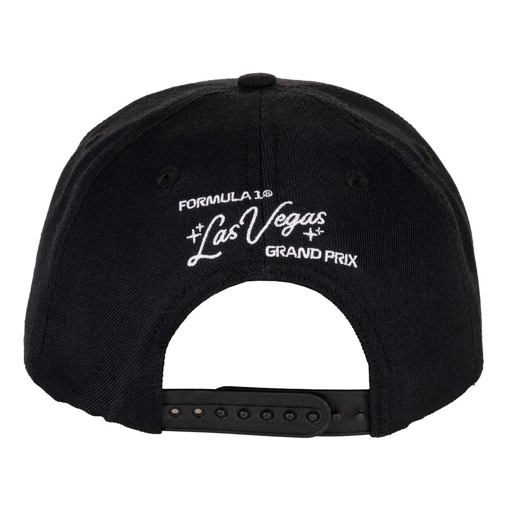 Casquette Snapback classique noire pour homme Formule 1 2024 Las Vegas Grand Prix