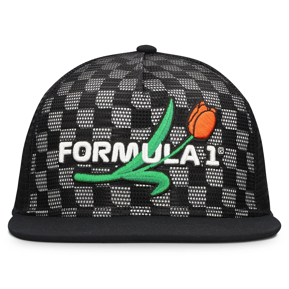 Men's Black Formula 1 Drift All-Around Mesh Adjustable Hat