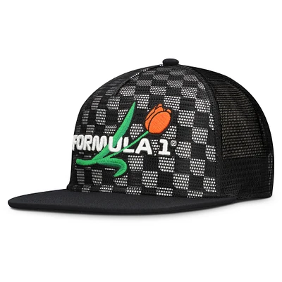 Men's Black Formula 1 Drift All-Around Mesh Adjustable Hat