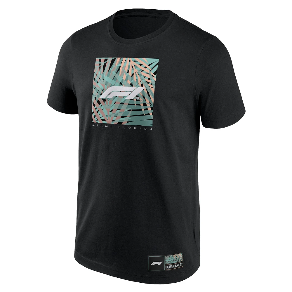Men's Black Formula 1 Miami Palms Infill T-Shirt