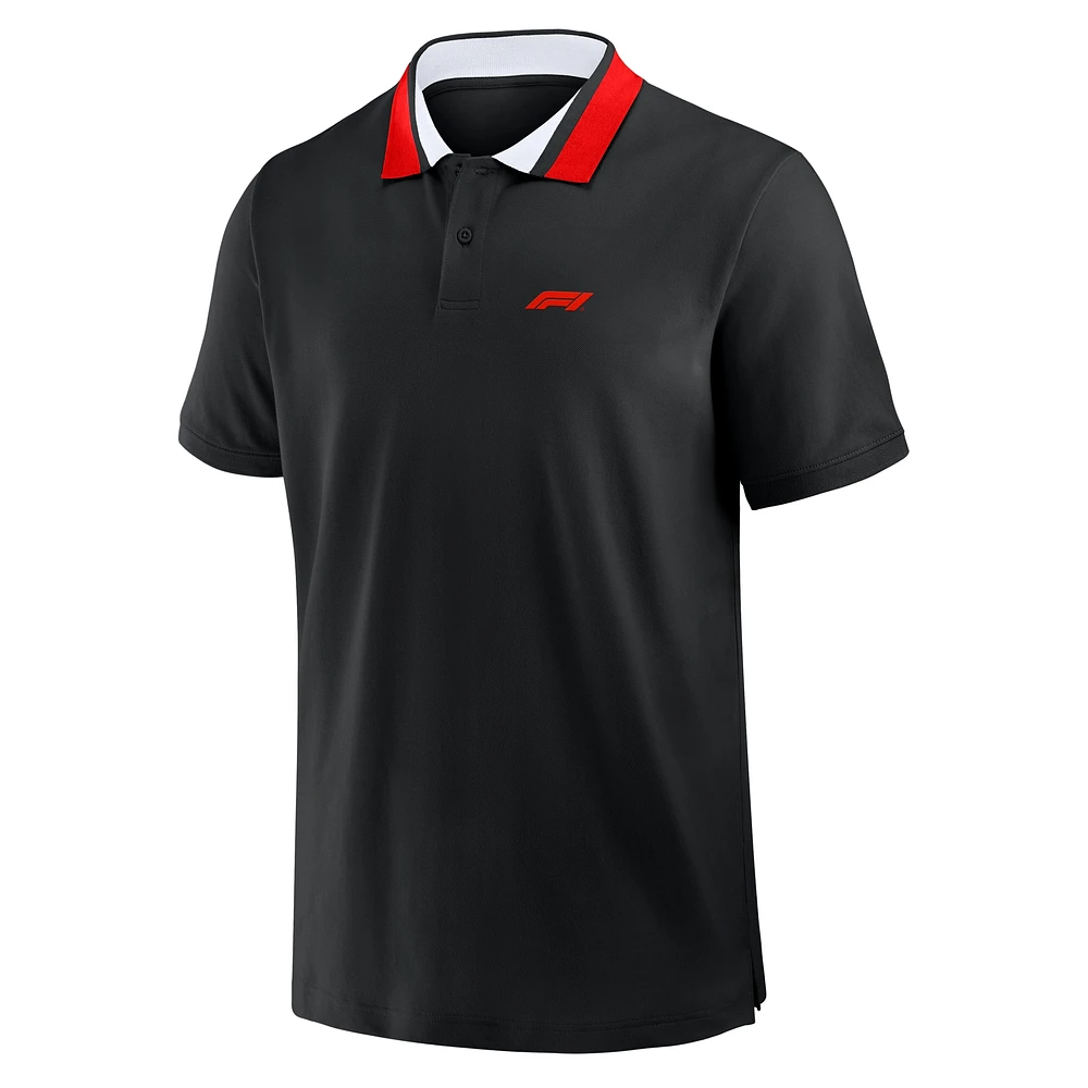 Men's Formula 1 Tempo Halftone Grid Badge Tipped Pique Polo