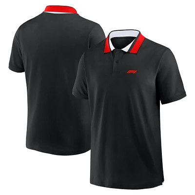 Men's Formula 1 Tempo Halftone Grid Badge Tipped Pique Polo