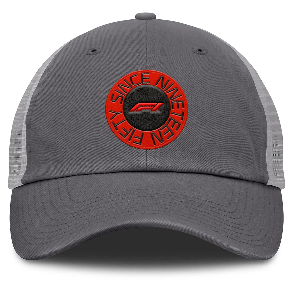 Men's Charcoal/Gray Formula 1 Fleet Adjustable Hat