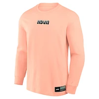 Men's Coral Formula 1 Miami Palms Chevron Long Sleeve T-Shirt