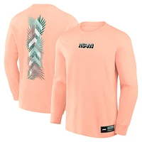 Men's Coral Formula 1 Miami Palms Chevron Long Sleeve T-Shirt
