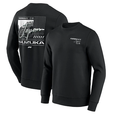 Men's Fanatics Black 2025 Japan Grand Prix Collage Graphic Pullover Sweatshirt