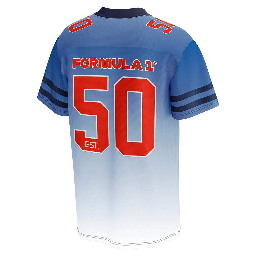 Maillot dégradé de couleur bleu pour homme du Grand Prix des États-Unis Formule 1 2024