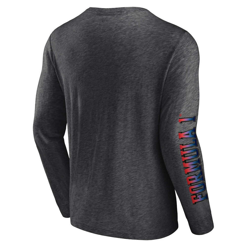 Men's Formula 1 Heather Charcoal Fever Pitch Long Sleeve T-Shirt