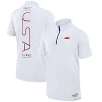 Men's Formula 1  White 2024 United States Grand Prix Tech Quarter-Zip Polo