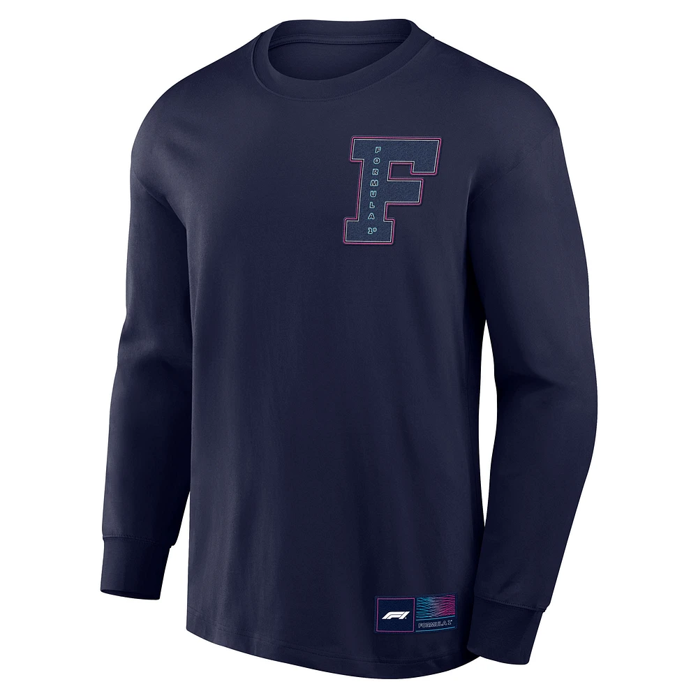 Men's Navy Formula 1 Neon Nights Long Sleeve T-Shirt