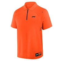 Men's Orange Formula 1 Tech Quarter-Zip Polo