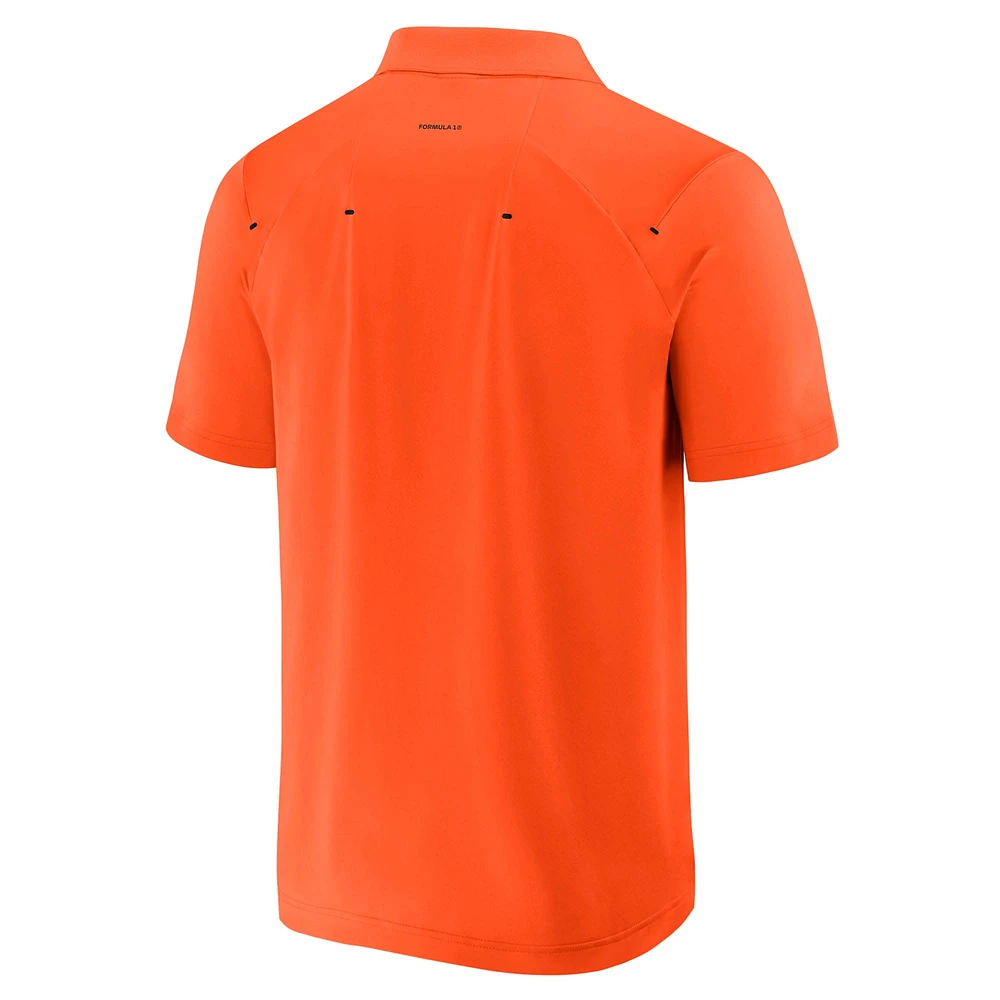 Men's Orange Formula 1 Tech Quarter-Zip Polo