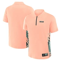 Men's Pink Formula 1 Miami Palms Panel Quarter-Zip Polo