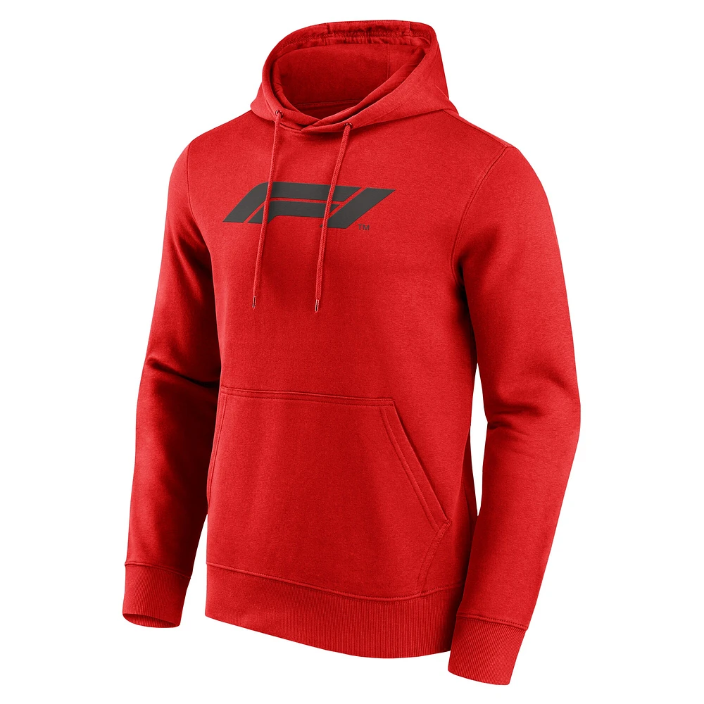 Sweat à capuche rouge avec logo principal de Formule 1 pour homme