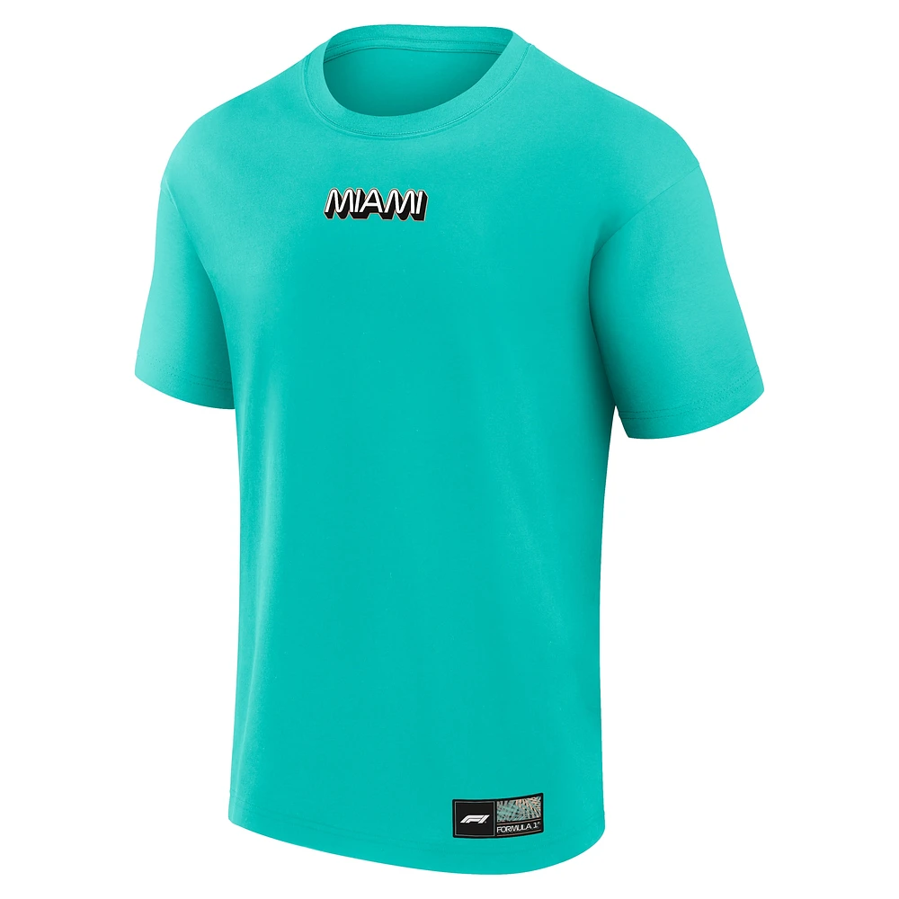 Men's Turquoise Formula 1 Miami Palms Chevron T-Shirt