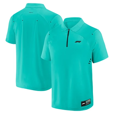 Men's Turquoise Formula 1 Miami Palms Tech Quarter-Zip Polo