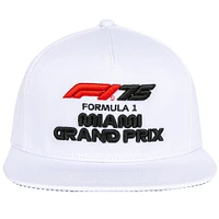 Casquette snapback classique blanche pour homme F1 2025 Miami Grand Prix