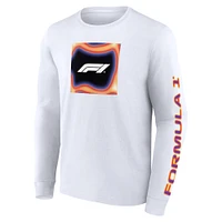 Men's White Formula 1 Heat Map Long Sleeve T-Shirt