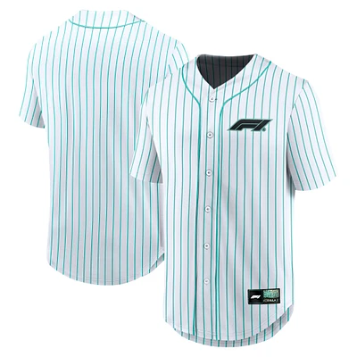 Men's White Formula 1 Miami Palms Franchise Cool Base Button-Up Baseball Shirt
