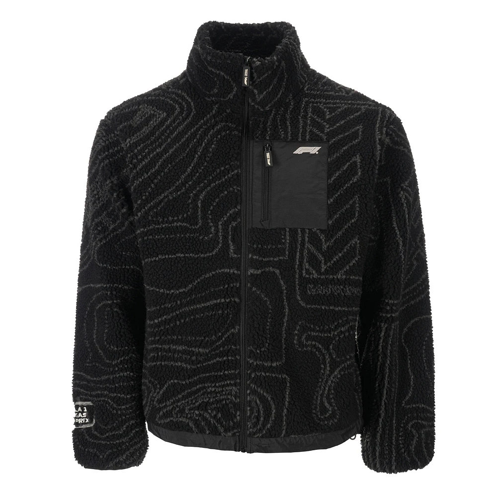 Unisex  Black Formula 1 2024 Las Vegas Grand Prix All Over Print Fleece Full-Zip Jacket