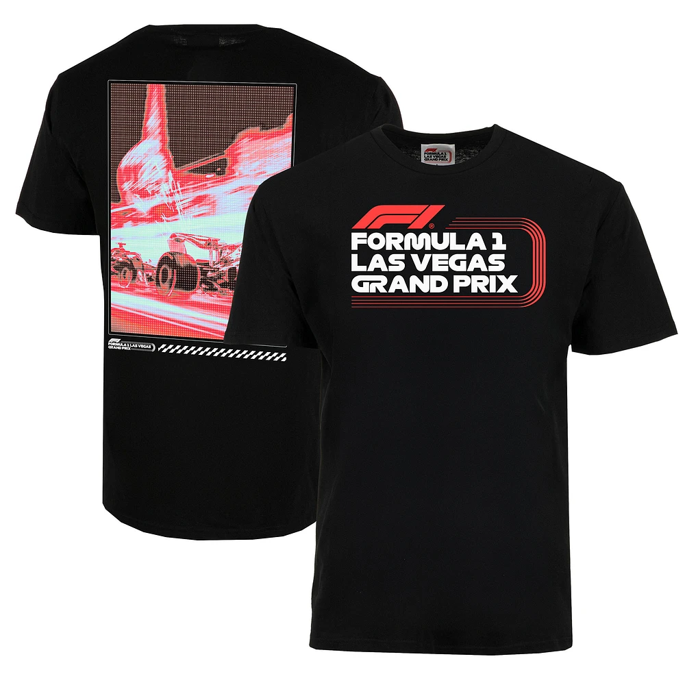 T-shirt unisexe noir avec carte thermique du Grand Prix de Las Vegas 2024 Formule 1