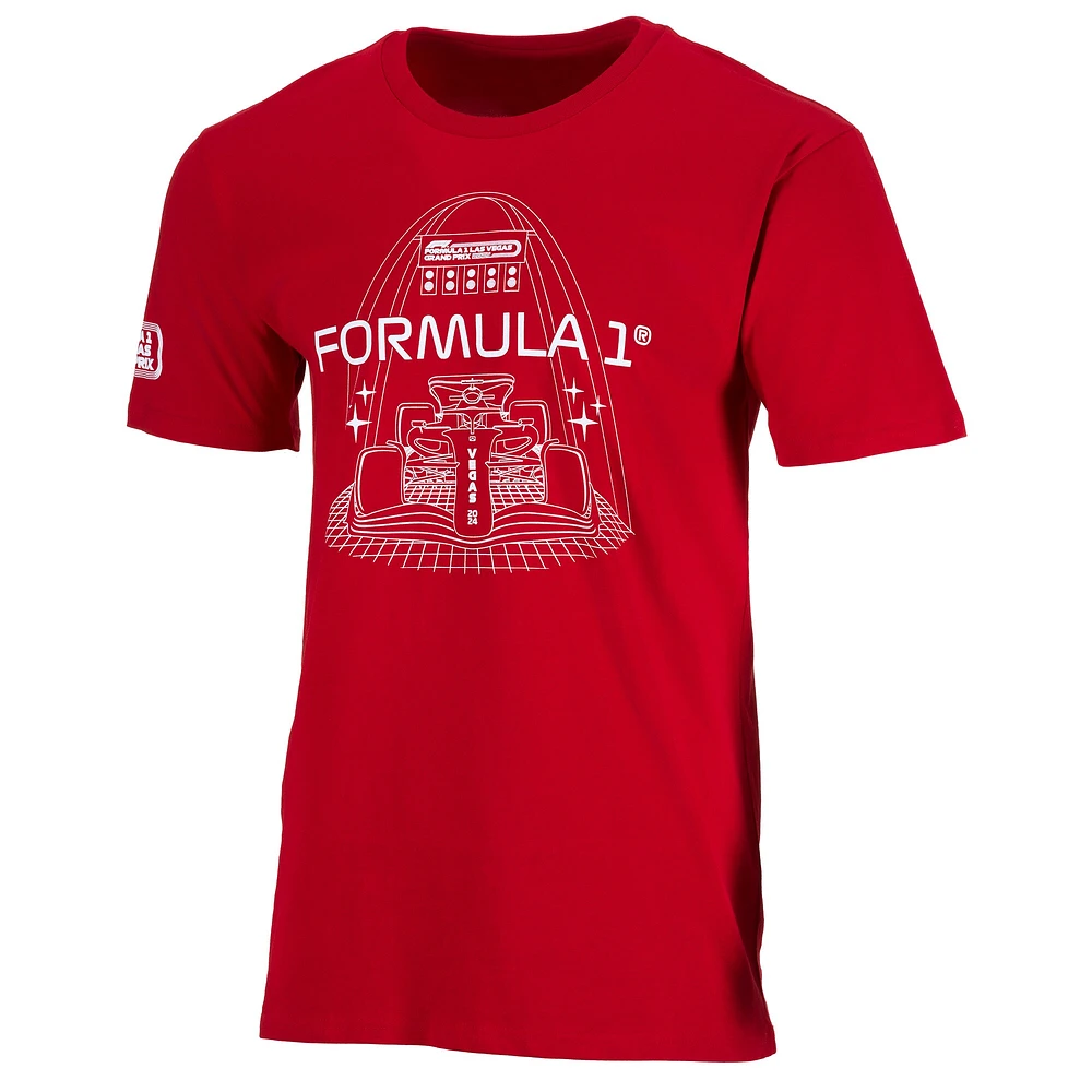 T-shirt unisexe rouge prêt pour la course du Grand Prix de Las Vegas 2024