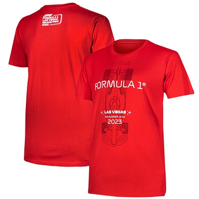 T-shirt unisexe rouge de Formule 1 2023 Las Vegas Grand Prix Race Ready