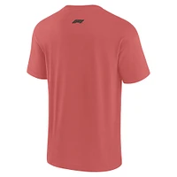 T-shirt unisexe rouge Future Ground avec éléments patinés de Formule 1