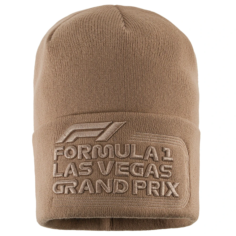 Unisex  Tan Formula 1 2024 Las Vegas Grand Prix Cuffed Knit Beanie