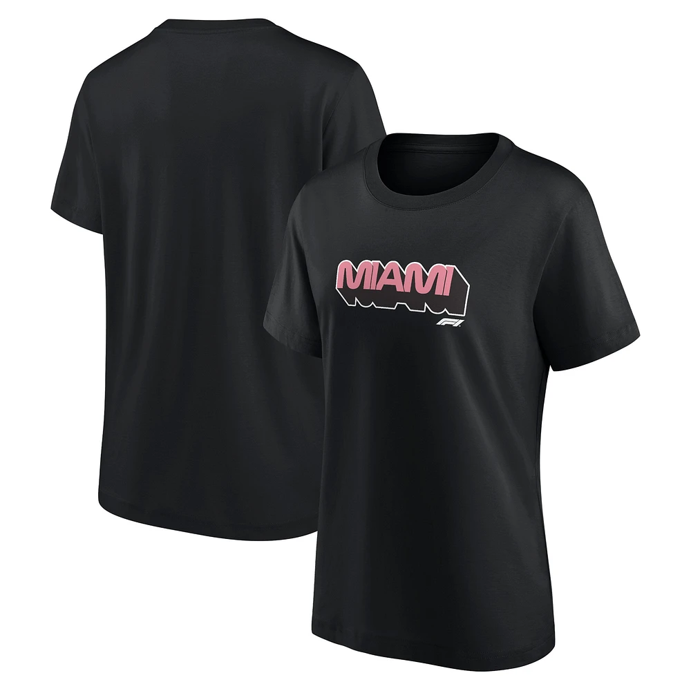 Women's  Black Formula 1 Miami Grand Prix T-Shirt