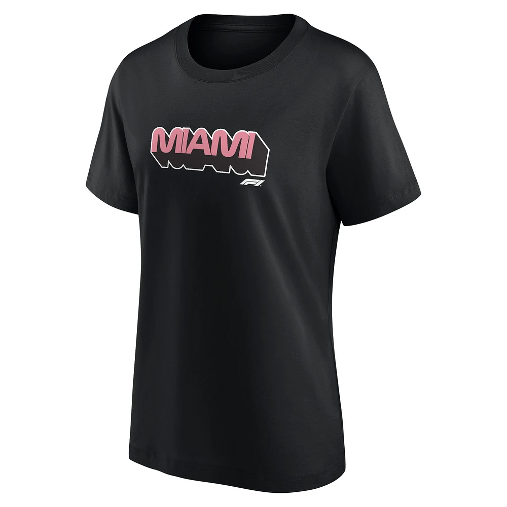 Women's  Black Formula 1 Miami Grand Prix T-Shirt