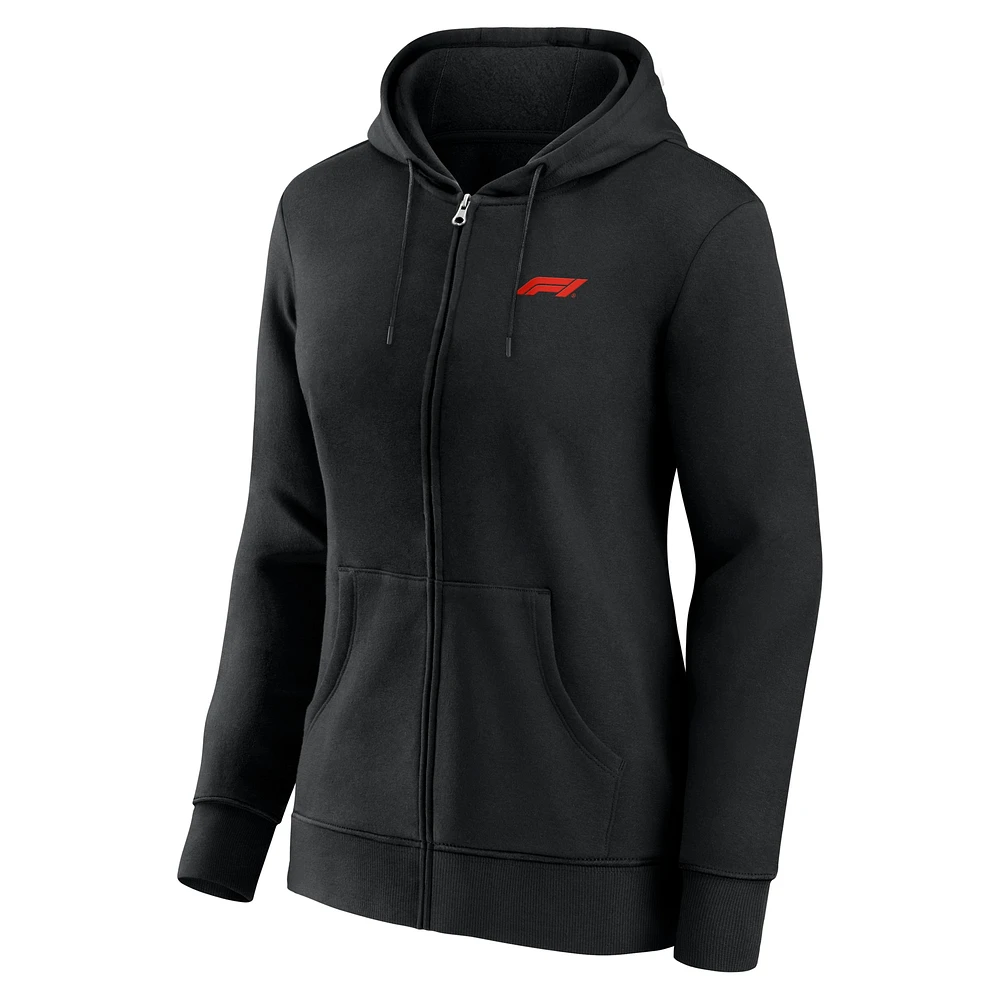 Women's Black Formula 1 Primary Full-Zip Hoodie