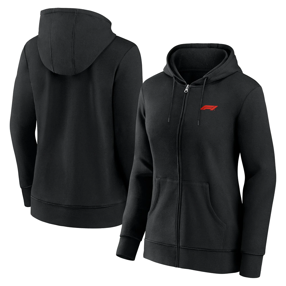 Women's Black Formula 1 Primary Full-Zip Hoodie